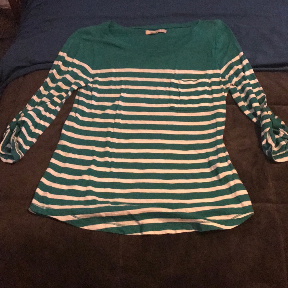Banana Republic 3/4 sleeve striped shirt.